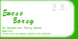 emese borsy business card